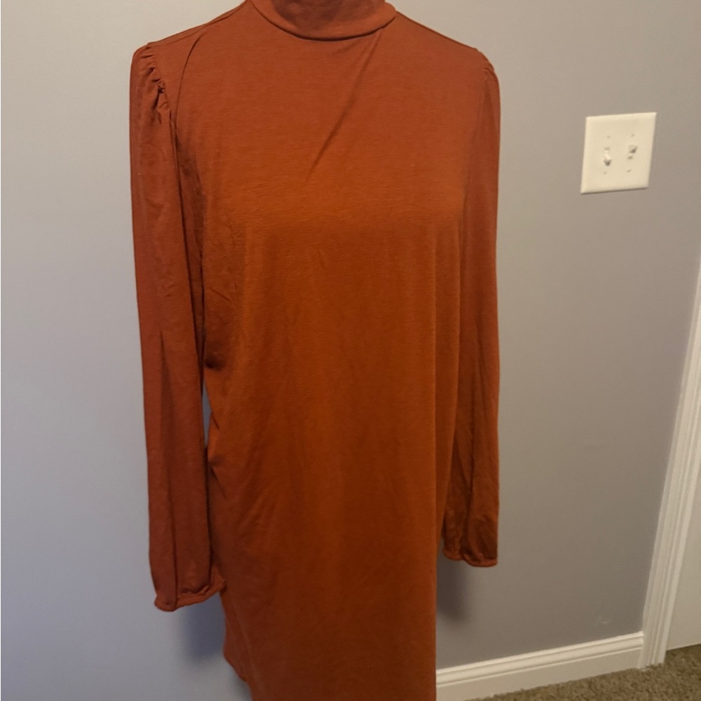 Torrid Rust Long Sleeve Short Dress